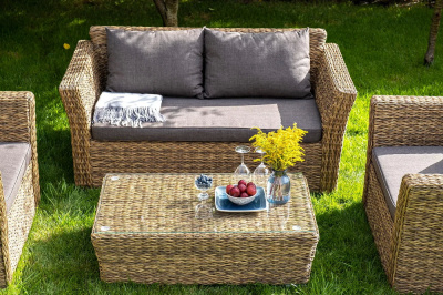 Диван 4SIS Капучино двухместный (гиацинт) Цвет: соломенный Диван 4SIS Капучино двухместный (гиацинт) Цвет: соломенный