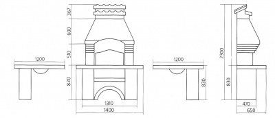 Печь барбекю ЭЛИТ с мойкой