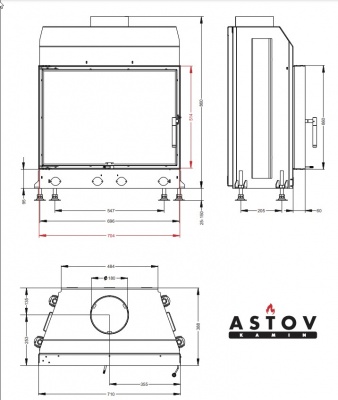 Каминная топка АСТОВ М 700 Б