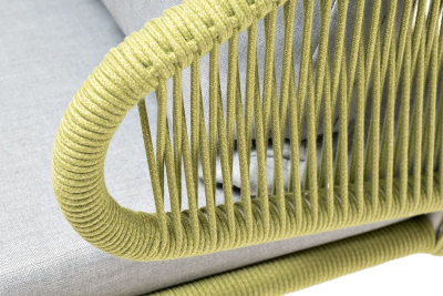 Кресло 4SIS Милан, каркас светло-серый муар, роуп салатовый меланж, ткань светло-серая Кресло 4SIS Милан, каркас светло-серый муар, роуп салатовый меланж, ткань светло-серая