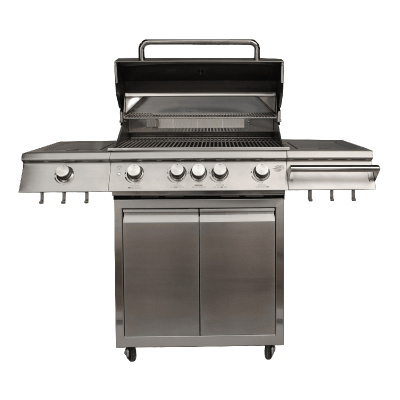 Газовый гриль B-Fire Kutuzov Premium 4 (2 столика + тележка 70 см.), нерж. сталь