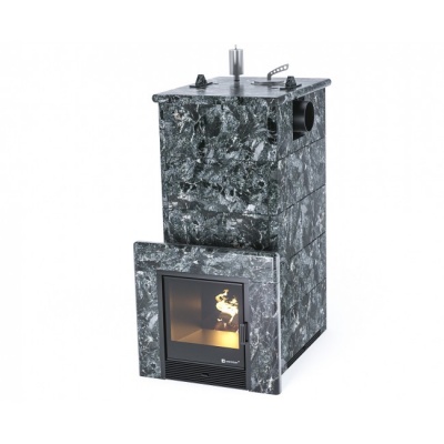 Печь для бани ИзиСтим Геленджик с боковым подключением в кожухе из пироксенита сталь AISI 430 Печь для бани ИзиСтим Геленджик с боковым подключением в кожухе из пироксенита сталь AISI 430