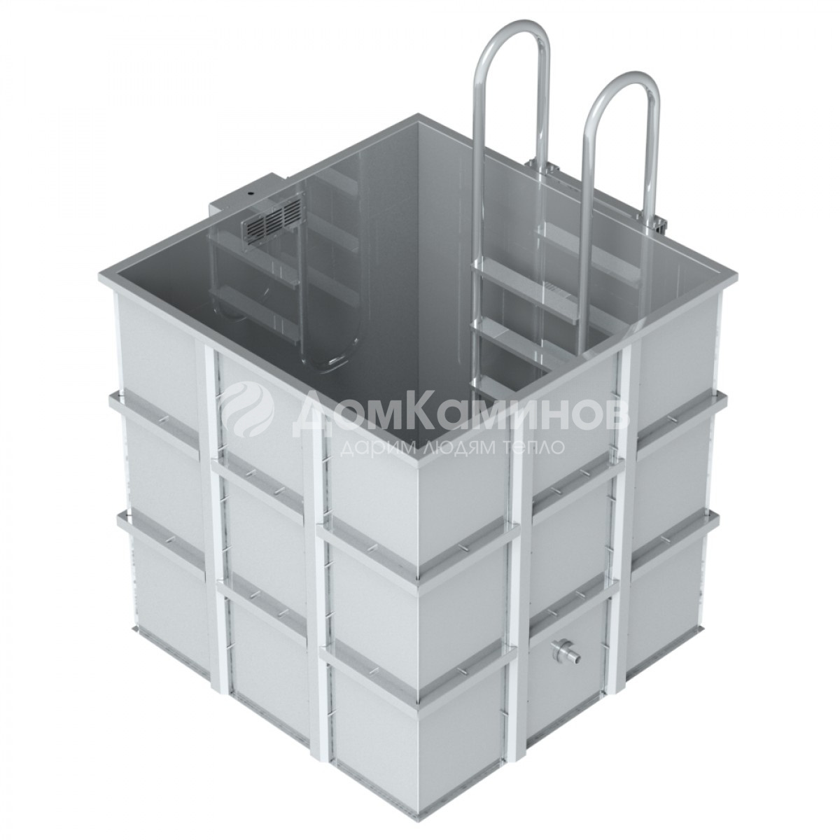 Купель из нержавеющей стали 1,4х1,4х1,8