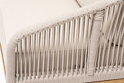Диван 4SIS Канны 2-местный из роупа; основание дуб, роуп бежевый, ткань бежевая 052
