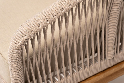 Кресло 4SIS Канны из роупа, основание дуб, роуп бежевый, ткань бежевая 052 Кресло 4SIS Канны из роупа, основание дуб, роуп бежевый, ткань бежевая 052