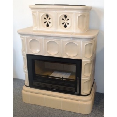 Печь-камин ABX KARELIE P, с кафельным цоколем (песчаный) Печь-камин ABX KARELIE P, с кафельным цоколем (песчаный)