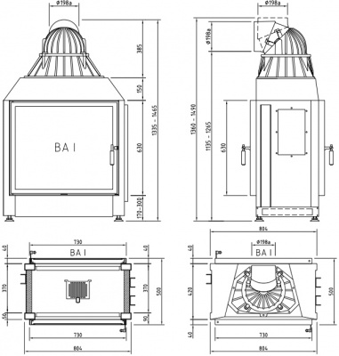 Каминная топка Schmid Lina FD 7351 (туннельная версия) Каминная топка Schmid Lina FD 7351 (туннельная версия)