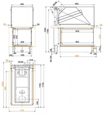 Каминная топка Brunner Panorama 51/88/50/88  Каминная топка Brunner Panorama 51/88/50/88