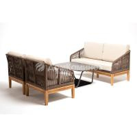 Лаунж-зона 4SIS Канны 4-местная из роупа со столиком Гранада (серый гранит)