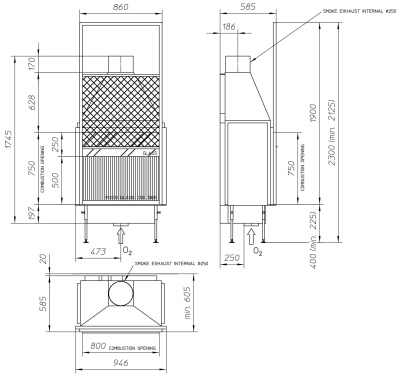 Топка Metalfire Universal MF 800-75 W 1S