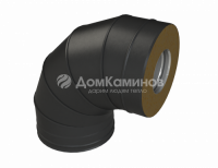 Сэндвич-отвод 90* К Grill'D EU AISI 304 0,8мм/ОС 0,5мм (D115/250) черный (порошковая краска)