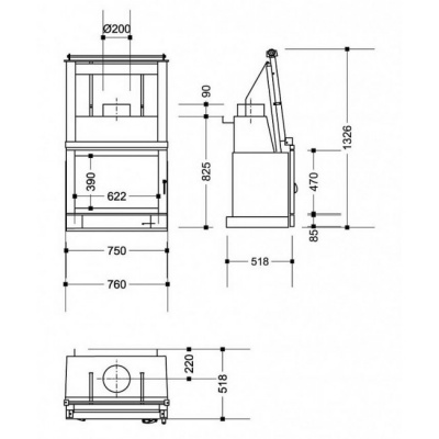 Каминная топка Supra F-162 C Каминная топка Supra F-162 C