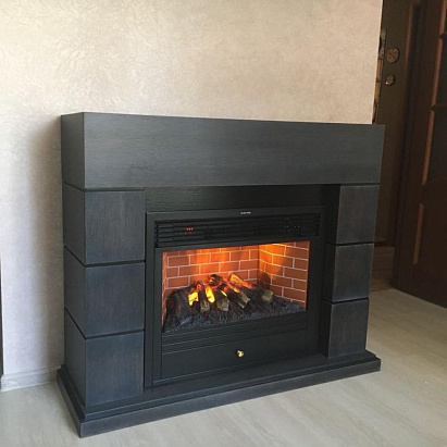 Портал Норд серый с очагом 3D Novarro 26