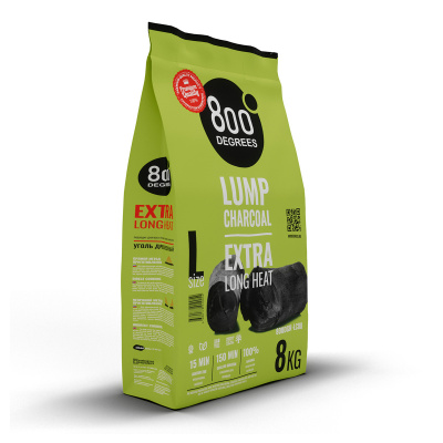 Уголь кусковой 800 DEGREES LUMP CHARCOAL, 8 КГ