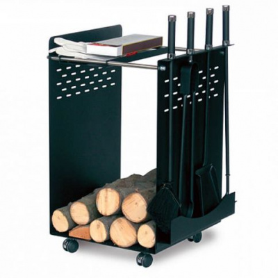 Дровница мобильная Comex 50.110 Nero H.70 L.45X38 C/4 Accessori