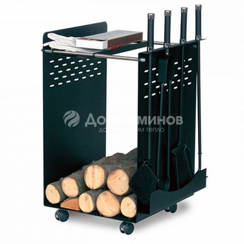 Дровница мобильная Comex 50.110 Nero H.70 L.45X38 C/4 Accessori