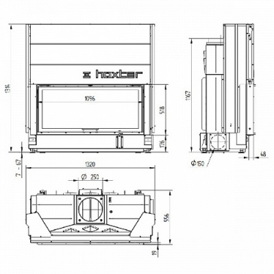 Каминная топка Hoxter HAKA 110/51h