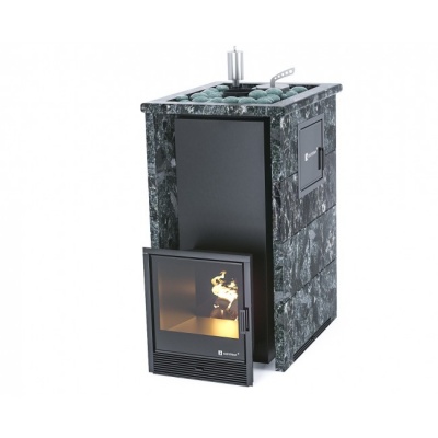 Печь для бани ИзиСтим Геленджик-М2 в трёхстороннем кожухе из пироксенита с открытым верхом сталь AISI 430 Печь для бани ИзиСтим Геленджик-М2 в трёхстороннем кожухе из пироксенита с открытым верхом сталь AISI 430