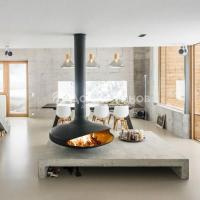 Камин Focus Gyrofocus с трубой, помещение H-3.3 м, чёрный