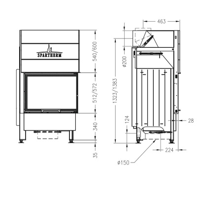 Каминная топка Spartherm Varia 2Rh 4S