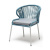 Стул 4SIS Милан из роупа, Каркас алюминий светло-серый шагрень, роуп бирюзовый круглый, ткань светло-серая Стул 4SIS Милан из роупа, Каркас алюминий светло-серый шагрень, роуп бирюзовый круглый, ткань светло-серая