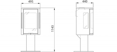 Contura 586G Style Стеклянная дверь верх из стекла Contura 586G Style Стеклянная дверь верх из стекла