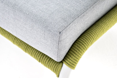 Диван 4SIS Милан 2-местный плетеный Цвет: светло-серый RAL7035 шагрень, салатовый меланж, светло-серый