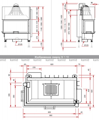 Каминная топка Schmid Ekko L/R 8457 h