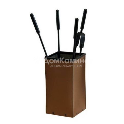 Каминный набор Comex 50.242M Quadro Ecopelle Marrone 4 Acc. H.62