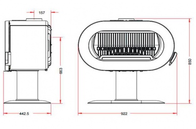 ПЕЧЬ-КАМИН Invicta FIFTY SUR PIED антрацит ПЕЧЬ-КАМИН Invicta FIFTY SUR PIED антрацит
