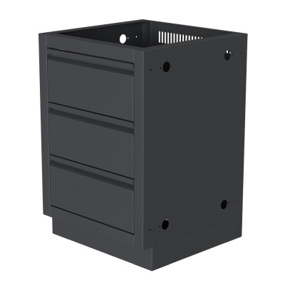 Тумба с двумя выдвижными ящиками и фальш-панелью 850 Черный