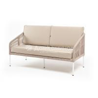 Диван 4SIS Канны 2-местный из роупа Цвет: Белый муар, бежевый