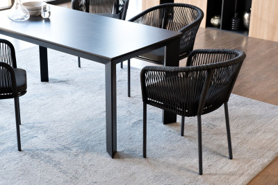 Обеденная группа 4SIS Венето 4-местная со стульями Марсель Цвет: серый гранит, темно-серый