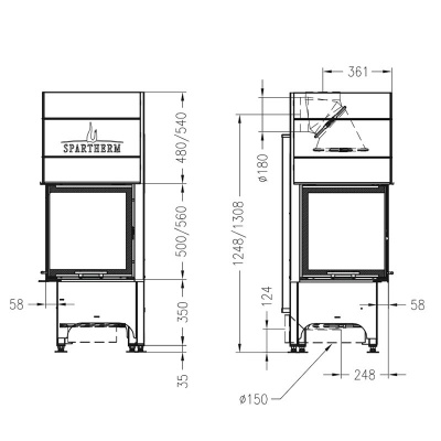 Каминная топка Spartherm Mini 2LRH 4S