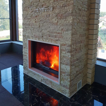 Каминная топка Romotop HEAT 3G L 88.66.01 с искусственным камнем