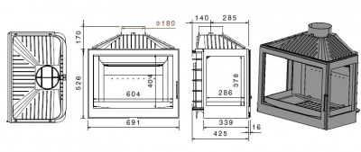 Каминная топка Liseo L7 RL