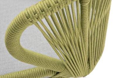 Стул 4SIS Милан из роупа, Каркас светло-серый муар, роуп салатовый меланж, ткань светло-серая