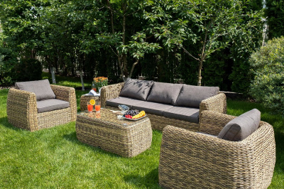 Комплект садовой мебели 4SIS Кальяри (гиацинт) Цвет: соломенный Комплект садовой мебели 4SIS Кальяри (гиацинт) Цвет: соломенный