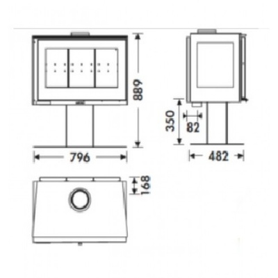 Печь-камин Panadero Mistral Trivision Печь-камин Panadero Mistral Trivision