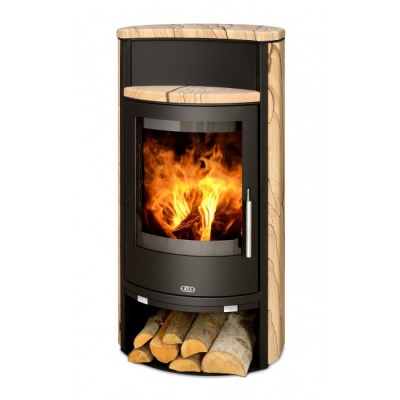 Печь-камин ABX Yago 7 (черная сталь бразильский песчаник (прямой) с верхней плитой) Печь-камин ABX Yago 7 (черная сталь бразильский песчаник (прямой) с верхней плитой)