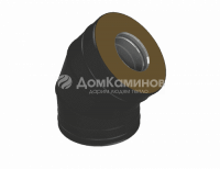 Сэндвич-отвод 45* К Grill'D EU AISI 304 0,8мм/ОС 0,5мм (D130/250) черный (порошковая краска)
