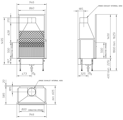 Топка Metalfire Universal MF 800-50 W 1S