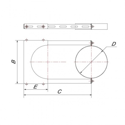 Элемент крепления к стене Вулкан на трубу V50R D300/400, нерж 304