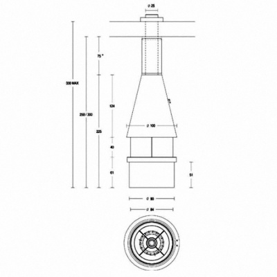 Каминная топка Piazzetta M 360 T Конус