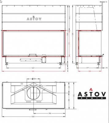 Каминная топка АСТОВ П3С 15057