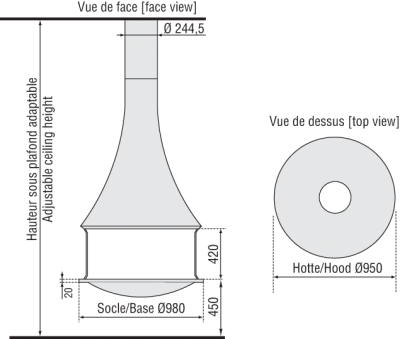 Центральный камин Bordelet Zelia 908 Открытый