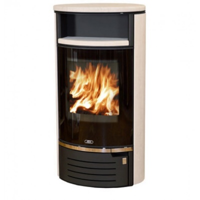 Печь-камин ABX Atlantik 7 III (черная сталь, мокка крем с верхней плитой)