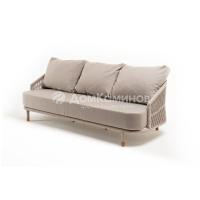 Диван 4SIS Верона 3-местный из роупа, каркас белый муар, роуп бежевый, ткань бежевая 052