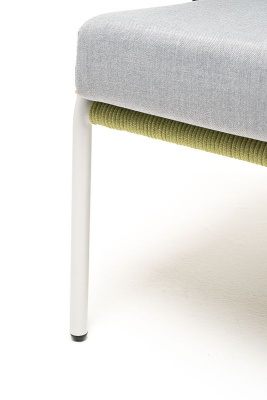 Кресло 4SIS Милан, каркас светло-серый муар, роуп салатовый меланж, ткань светло-серая Кресло 4SIS Милан, каркас светло-серый муар, роуп салатовый меланж, ткань светло-серая