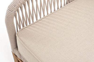Диван 4SIS Канны 2-местный из роупа; основание дуб, роуп бежевый, ткань бежевая 052